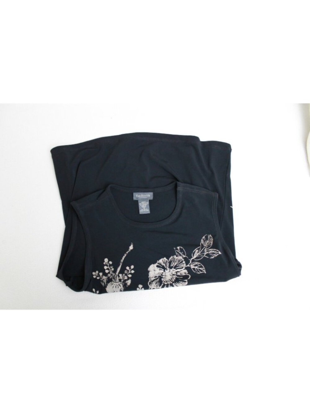 VAN HEUSEN Women Tops Blouses Black Print Size M - Picture 11 of 12